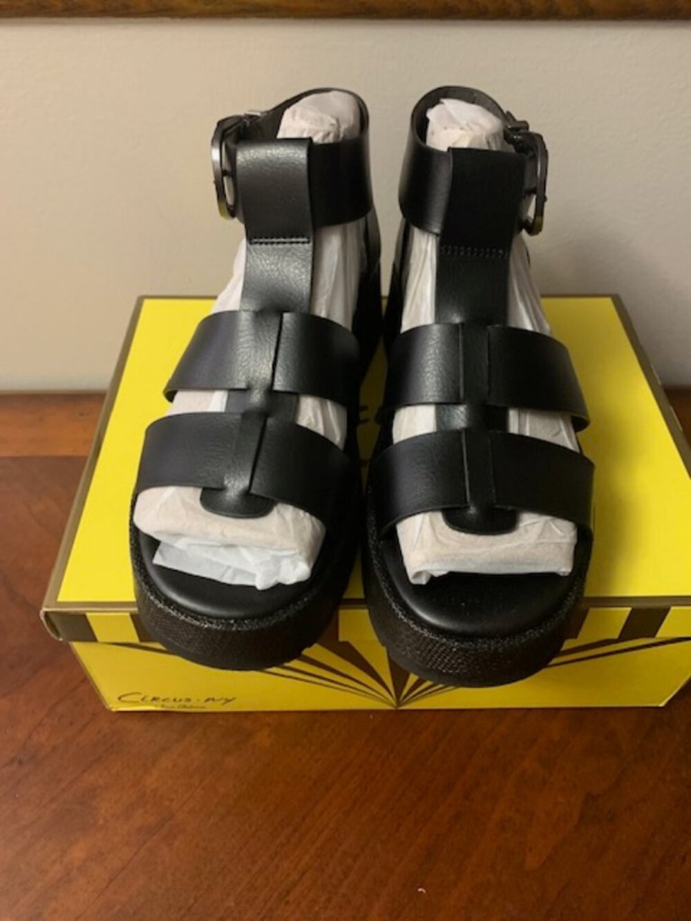 NWT Circus NY black open toe sandals